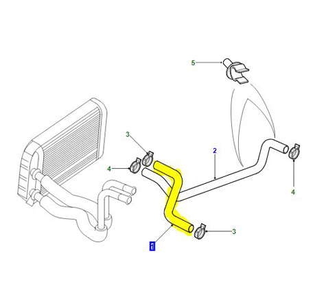 HEATER HOSE MATRIX >FUEL COOLER TD5          JHC100460