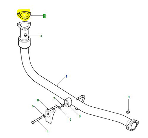 GASKET EXHAUST DOWN PIPE TD5 DEFENDER ESR3737