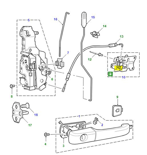 DOOR HANDLE CLIP RH DIS11 – NRR      FVF10002L