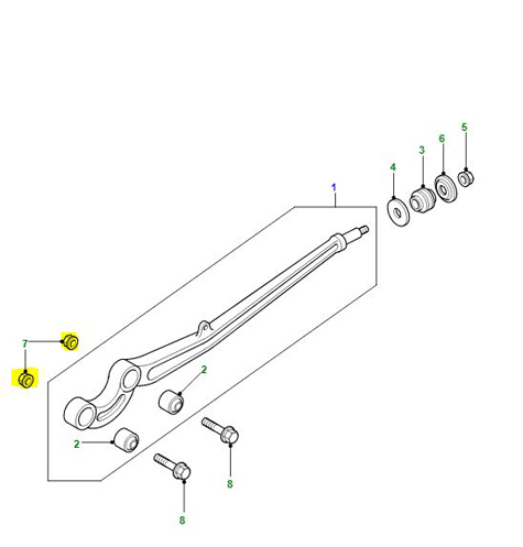 NUT FLANGE NYLOC M12 TRACK ROD END              ANR1000