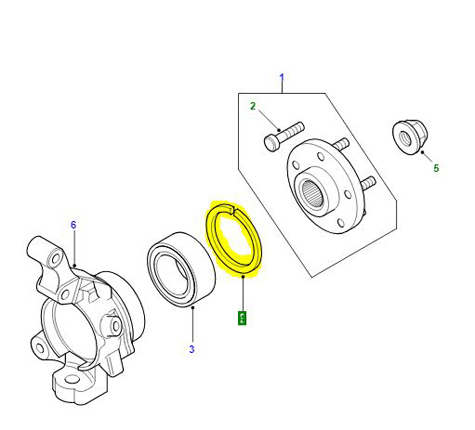 CIRCLIP FRONT HUB BEARING F/L   RUE100031