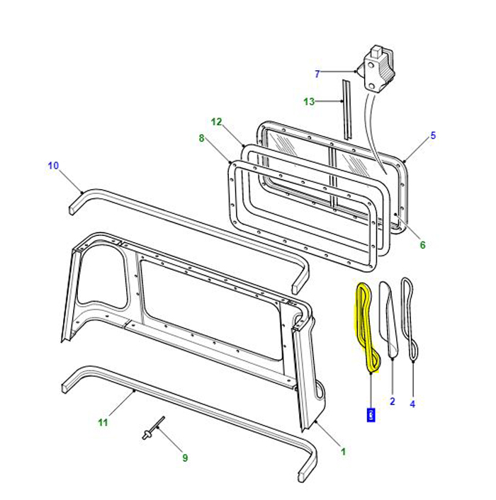 WEATHERSTRIP REAR QUARTER 4MM CHB500030 LR012213