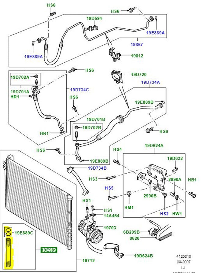 KIT – AIR CONDITIONING CONDENSER 	JRE500030