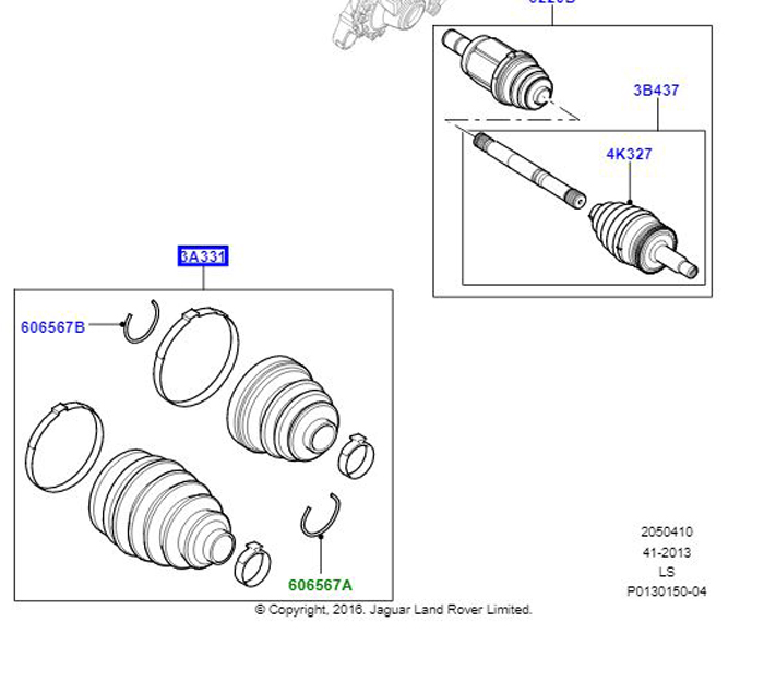 CV BOOT KIT FREELANDER 1A  TDR000100