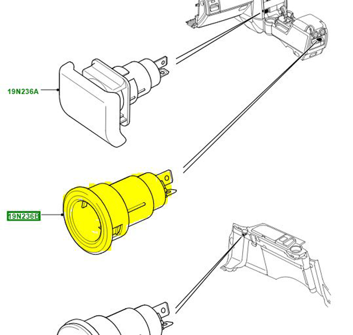 AUXILLARY POWER SOCKET DIS3-RRS-FL2             YXW500070PVJ