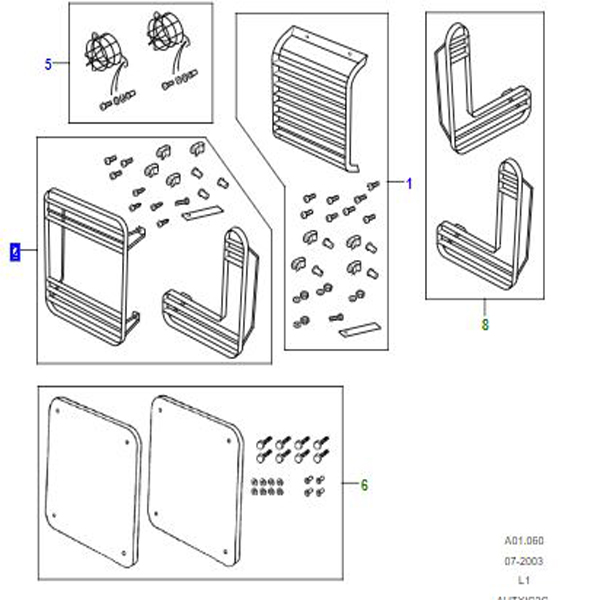 LAMP GUARDS HINGED REAR 2002MY DEF           STC53158