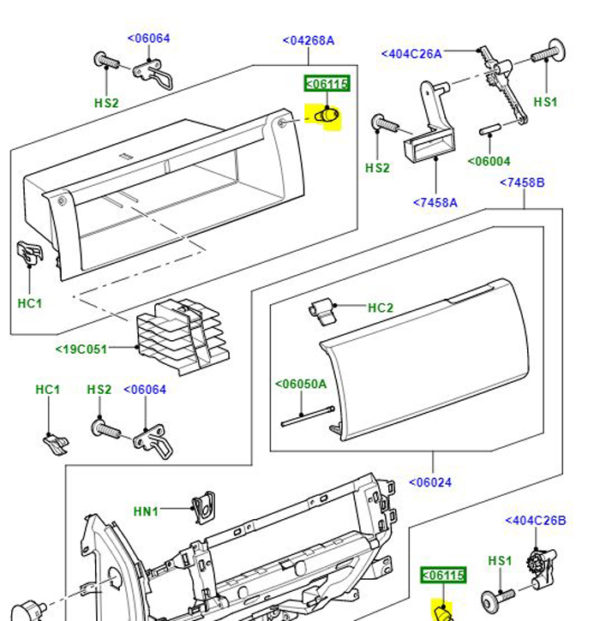 BUMP STOP GLOVE COMPARTMENT FWT500013