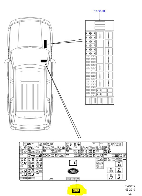DECAL PASSENGER COMPARTMENT – FUSE PANEL COVER  LR014296