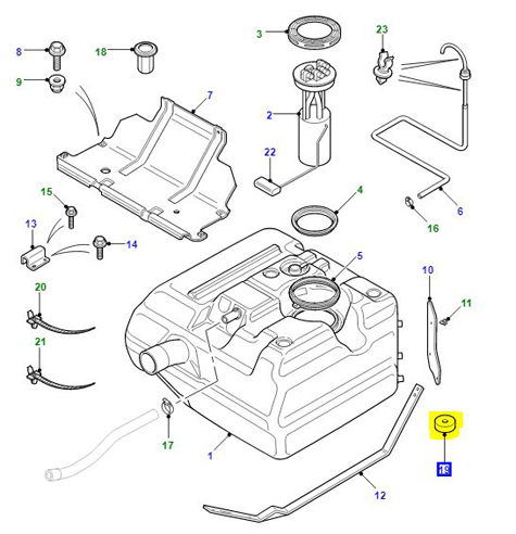 PAD-INSULATION-FUEL TANK WITH DIESEL ENGINES, (-) 90" MXC5714