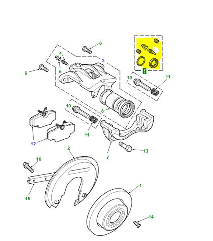 REPAIR KIT REAR CALIPER STC1909