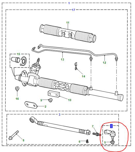 JOINT-BALL-OUTER TRACK ROD RH    QJB100220