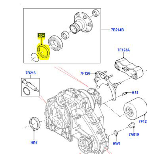 RING REAR OUTPUT, SEAL IZB500050 LR086042G