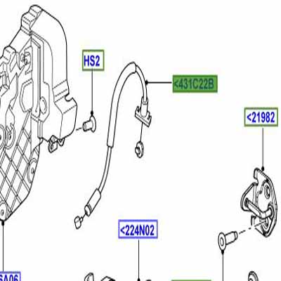 CABLE OUTSIDE DOOR RELEASE HANDLE TO LATCH LR001910