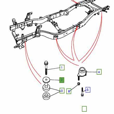 TUBE-BODY TO CHASSIS FRAME SPACER ANR3644