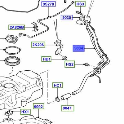 FUEL FILLER PIPE LR077753