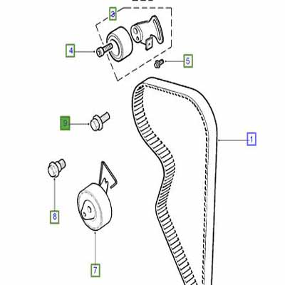 BOLT-NYLON-PATCH AUTO TENSIONING, TENSIONER TO CYLINDER HEAD LYG101460L