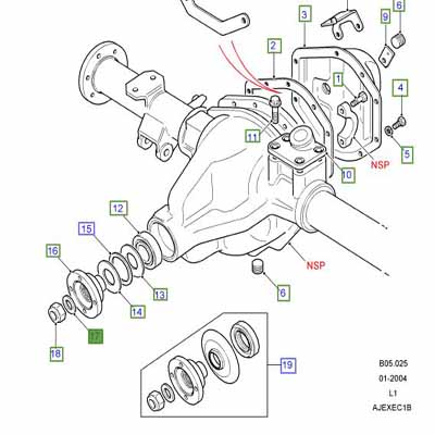 WASHER DIFFERENTIAL GEAR THRUST 111 DEFENDER 607357