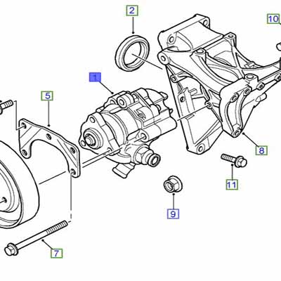 PUMP ASSEMBLY POWER ASSISTED STEERING TD5 QVB101240