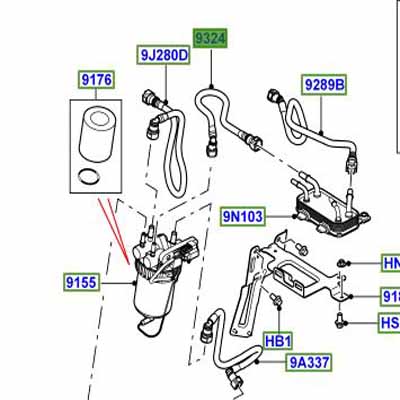 HOSE FROM FUEL COOLER TO FUEL FILTER, RETURN WJP501380