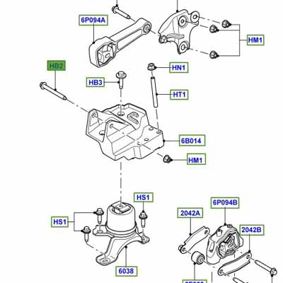 BOLT ENGINE MOUNTING HEXAGONAL HEAD, M12 X 112 LR024747