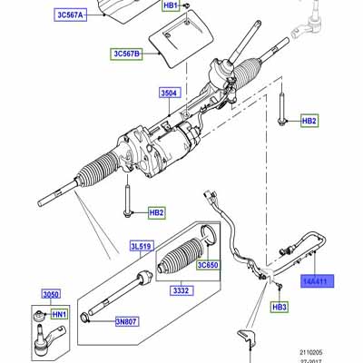 WIRING STEERING GEAR LR096142