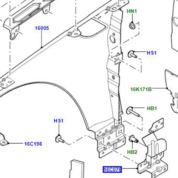 BRACKET FENDER MOUNTING RIGHT HAND LOWER LR044224
