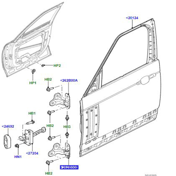 DOOR HINGE FRONT DOOR LEFT HAND LOWER LR073596