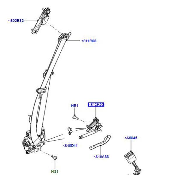 PRETENSIONER RIGHT HAND FRONT SEAT BELT LR075728