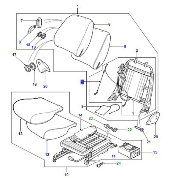 CABLE FRONT SEAT RELEASE 3 DOOR VEHICLE HHQ500020