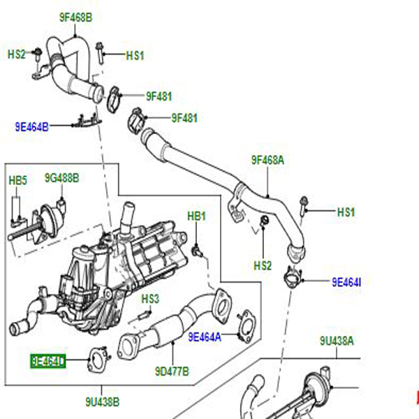 GASKET RIGHT HAND EGR VALVE LR020546