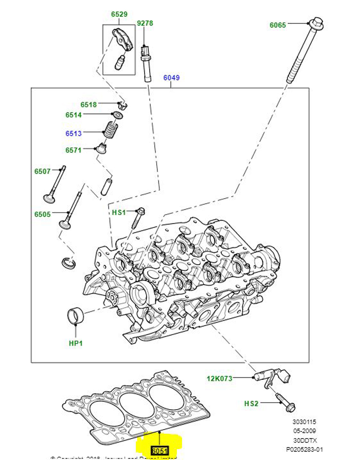 HEAD GASKET GRADE 3 3.0L ENGINE LR013066