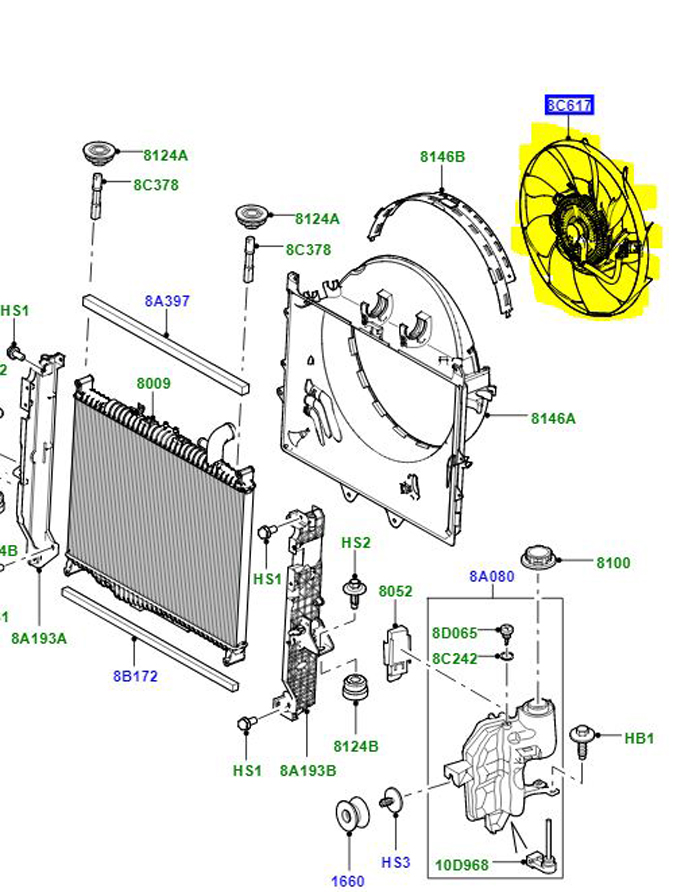 FAN ASSEMBLY ENGINE COOLING LR023392