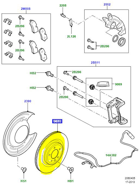 DISC REAR BRAKE LR033302 LR189046