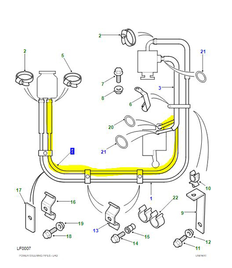 HOSE STEERING BOX TO RESERVOIR  QEP105450