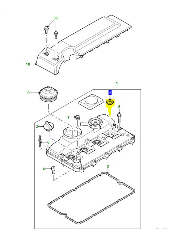 CAMSHAFT COVER RETAINER PUMA DEFENDER 2.2L LR037698