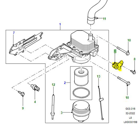 CONNECTION WATER OUTLET LR029936