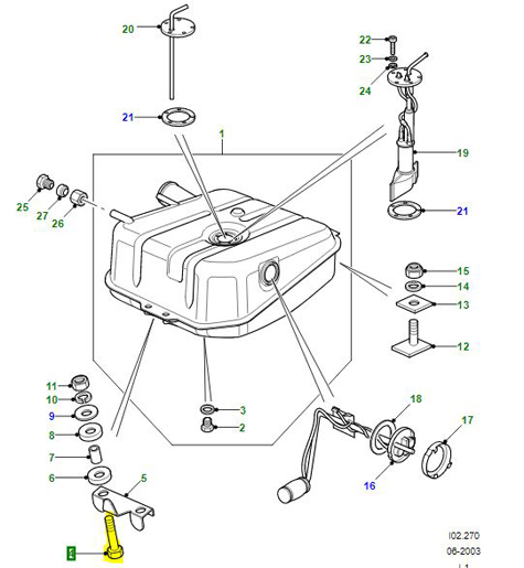 BOLT FUEL TANK FIXING 110 BH110091L