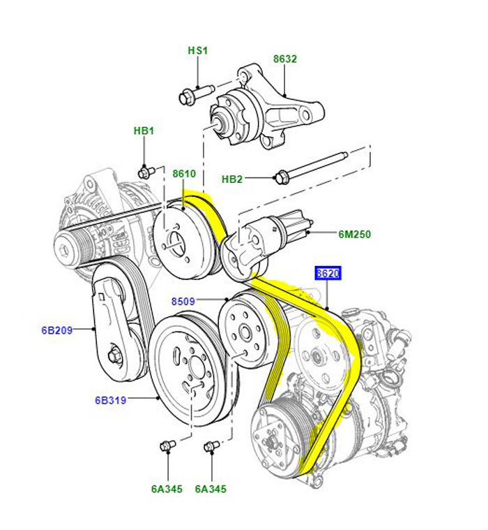 DRIVE BELT 3.0L V6 LR071408G