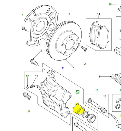 PISTON REAR  CALIPER   STC1908