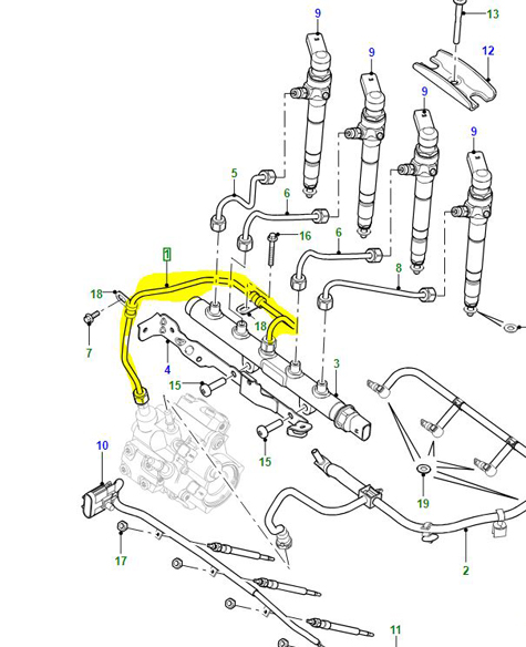 INJECTOR PIPE 2.2L PUMA LR094764