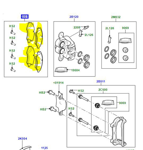 BRAKE LINING FRONT 18 CALIPER LR162044