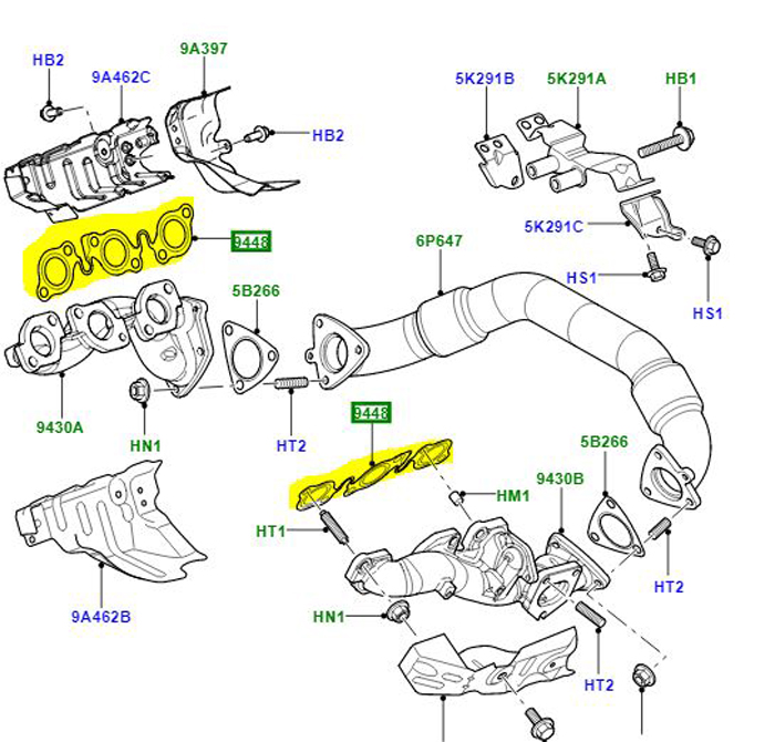 EXHAUST MANIFOLD GASKET 2.7L  3.0L  1336543G