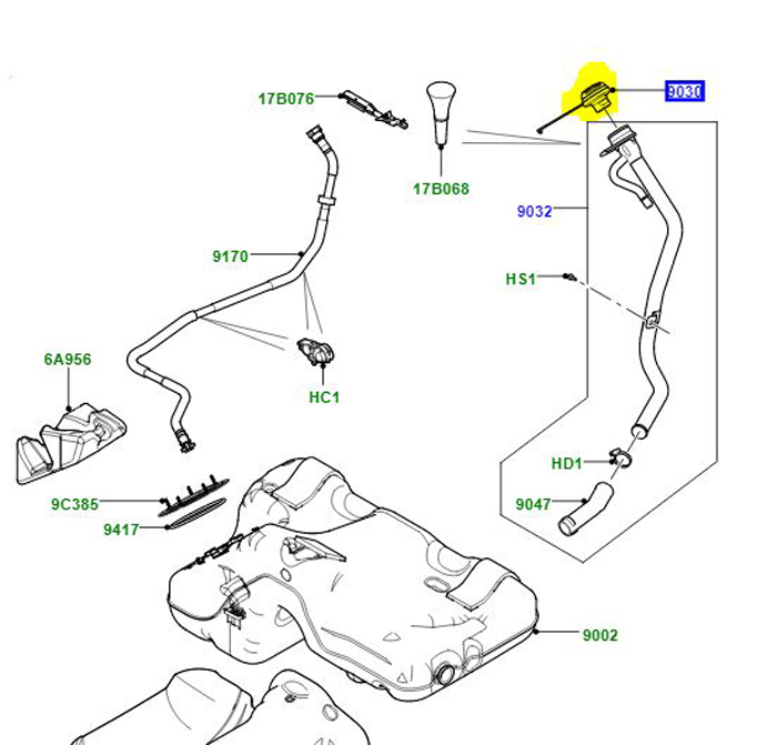 CAP FUEL TANK FILLER  LR181510