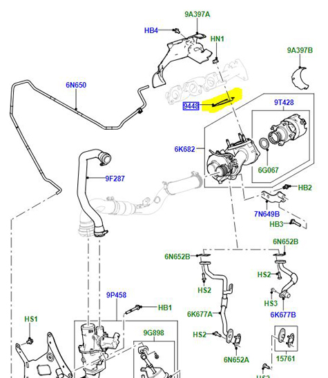 GASKET TURBO CHARGER 3.0L LR084664