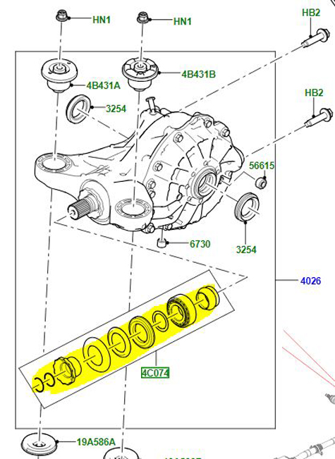 PINION REPAIR KIT REAR DIFFERENTIAL LR158115