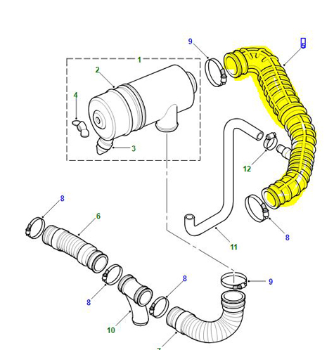DUCT AIR CLEANER TO TURBO HOSE 300Tdi ESR2731