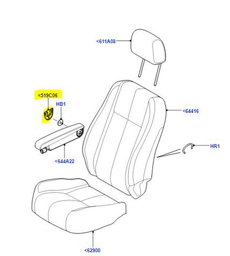 COVER FRONT SEAT ARMREST LR004573
