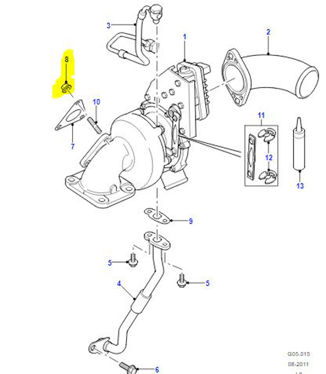 NUT TURBO TO EXHAUST GASKET LR014199