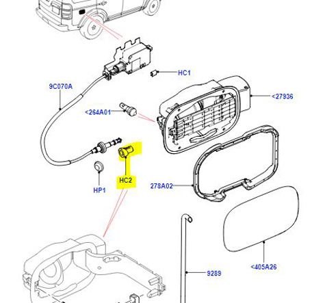 CLIP FUEL TANK FILLER DOOR LR019152