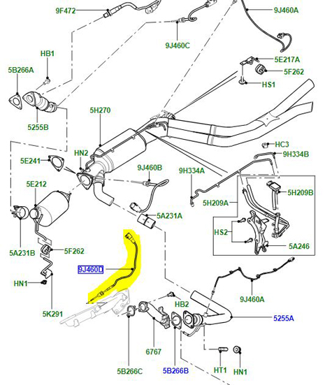 SENSOR EXHAUST GAS LR052169